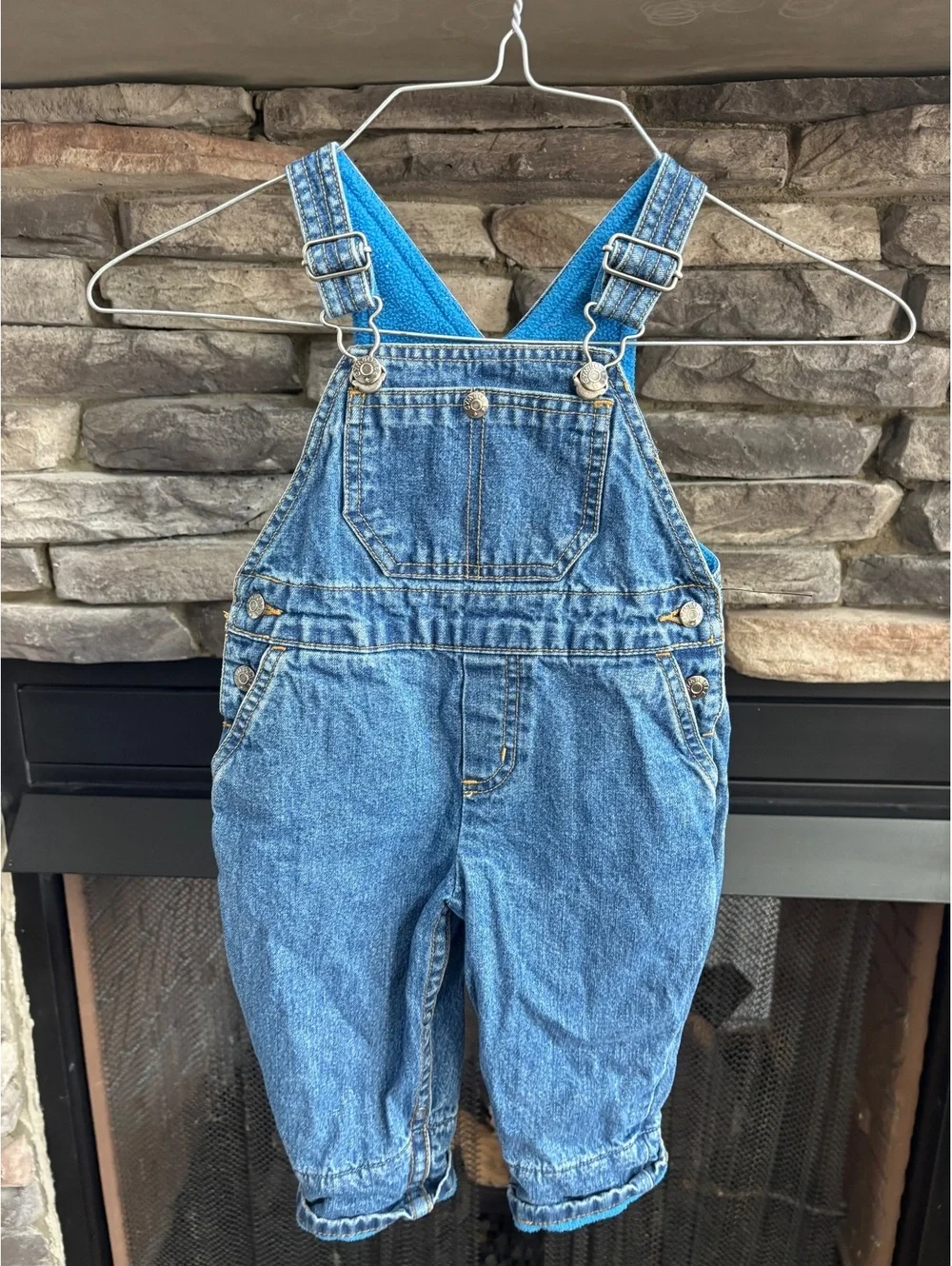 Vintage Gymboree Baby Denim Overalls with Patch on Pocket size 12 months Boys